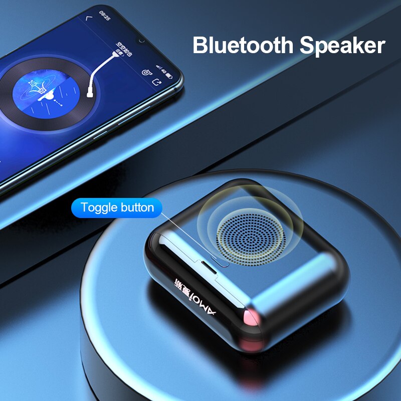 4in1 Bluetooth Speakers Stereo Bass Tws Echte Draadloze Bluetooth Oortelefoon Oordopjes In Ear Sport Headset Led Display Telefoons Mic