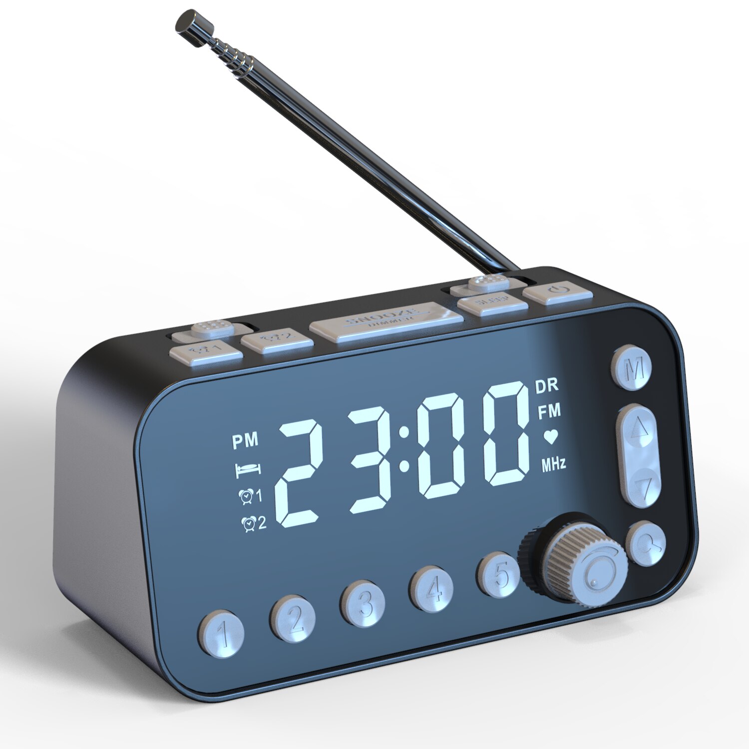 DAB-reloj despertador de mesita de noche, Radio grande Sn, Dual, USB, Radio, temporizador de sueño, Radio FM: Default Title
