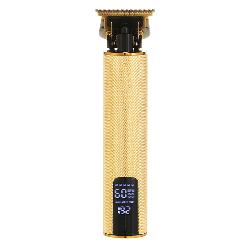 LED salon series rechargable hair trimmer finishing hair clipper electric haircut beard trimer with precision blade: Gold