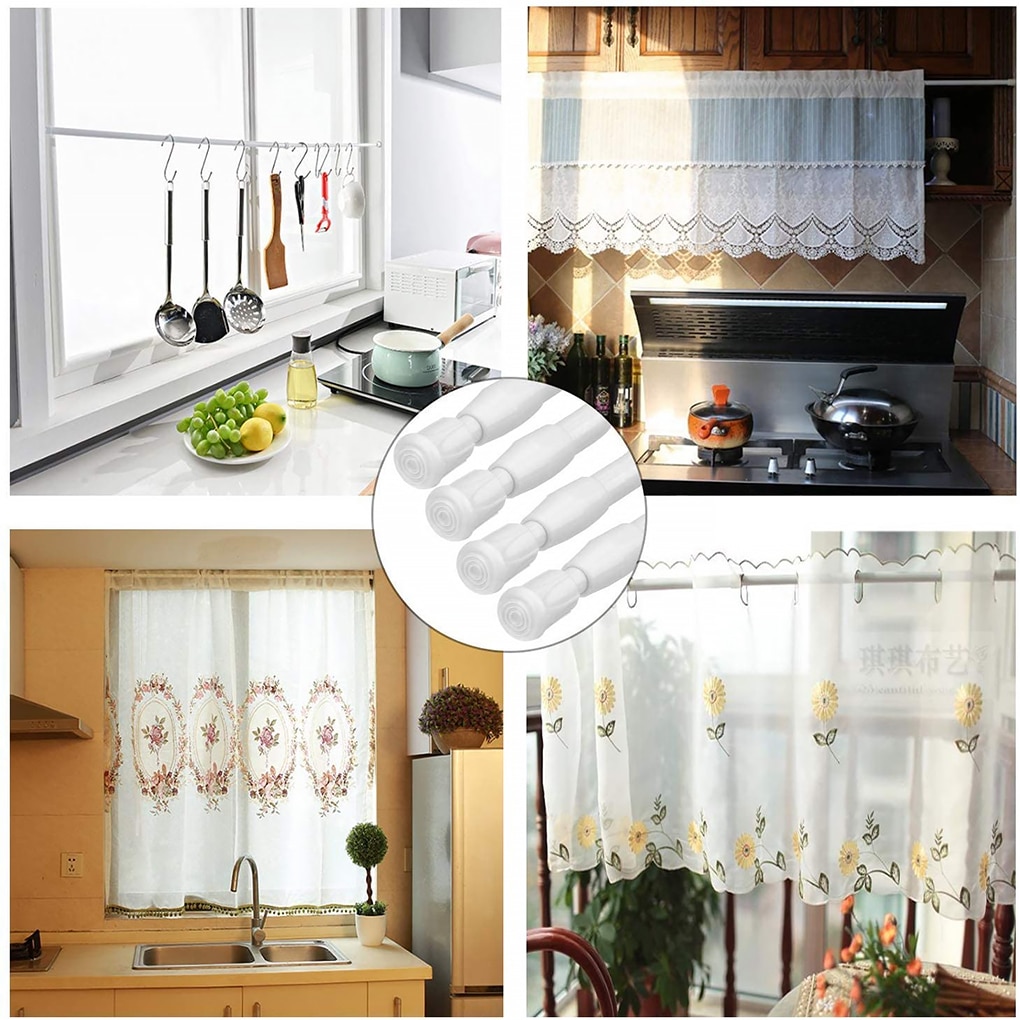 Extendable Bathroom Hanging Shower Curtain Rods 1.3cm Diameter Adjustable Telescopic Pole Rod Hanger For Curtain Wardrobe