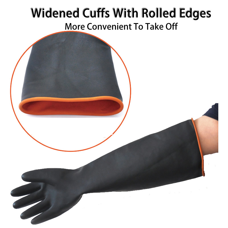 Guantes de goma resistentes a productos químicos de alta resistencia de 14 "-22", guantes de látex resistentes al aceite ácido para la industria doméstica, guantes de seguridad para el trabajo