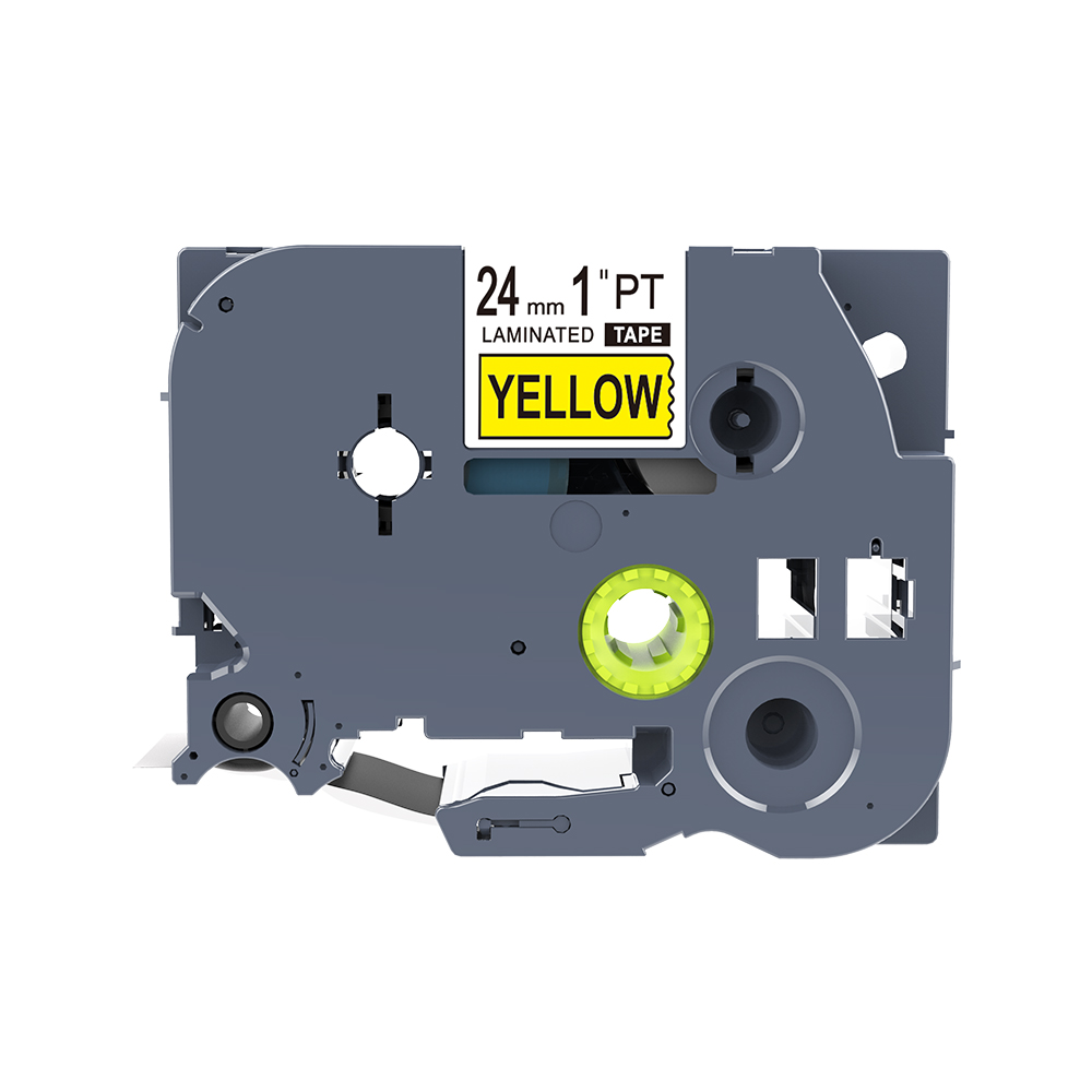 1PCS TZ2-251 TZe251 Black on White 24mm for Brother TZ Laminated Label Tape Compatible for P-touch Label Machine PT330 PT-E550: Black-Yellow