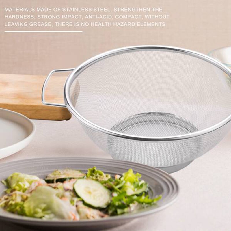Stainless Steel Fine Mesh Strainer Bowl Drainer Vegetable Sieve Colander Sifter