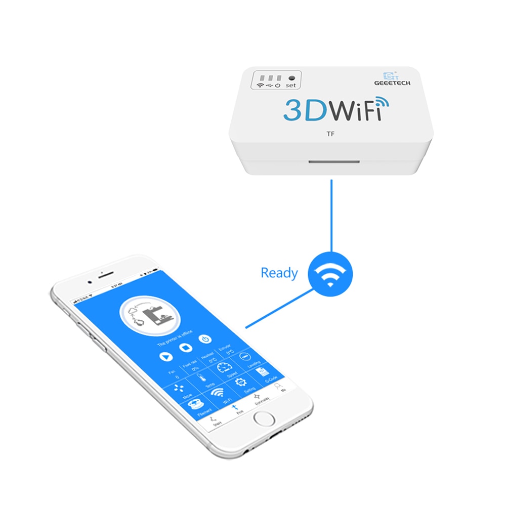 GEEETECH 3D WiFi Module USB 2.0 Interface 3D Printer Parts Mini Wifi Box with TF Card Slot for Anet A8/ I3 Mega/ Creality CR-10
