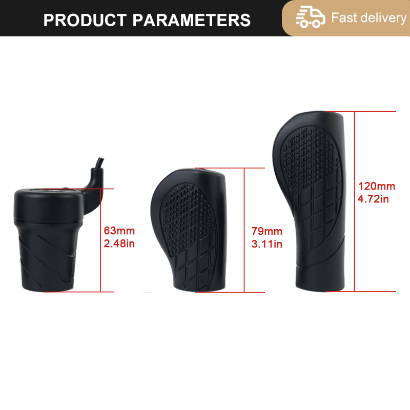 WUXING 20X76X Electric Bicycle Half Twist Throttle 3pin SM Waterproof Plug Connector Electric Scooter