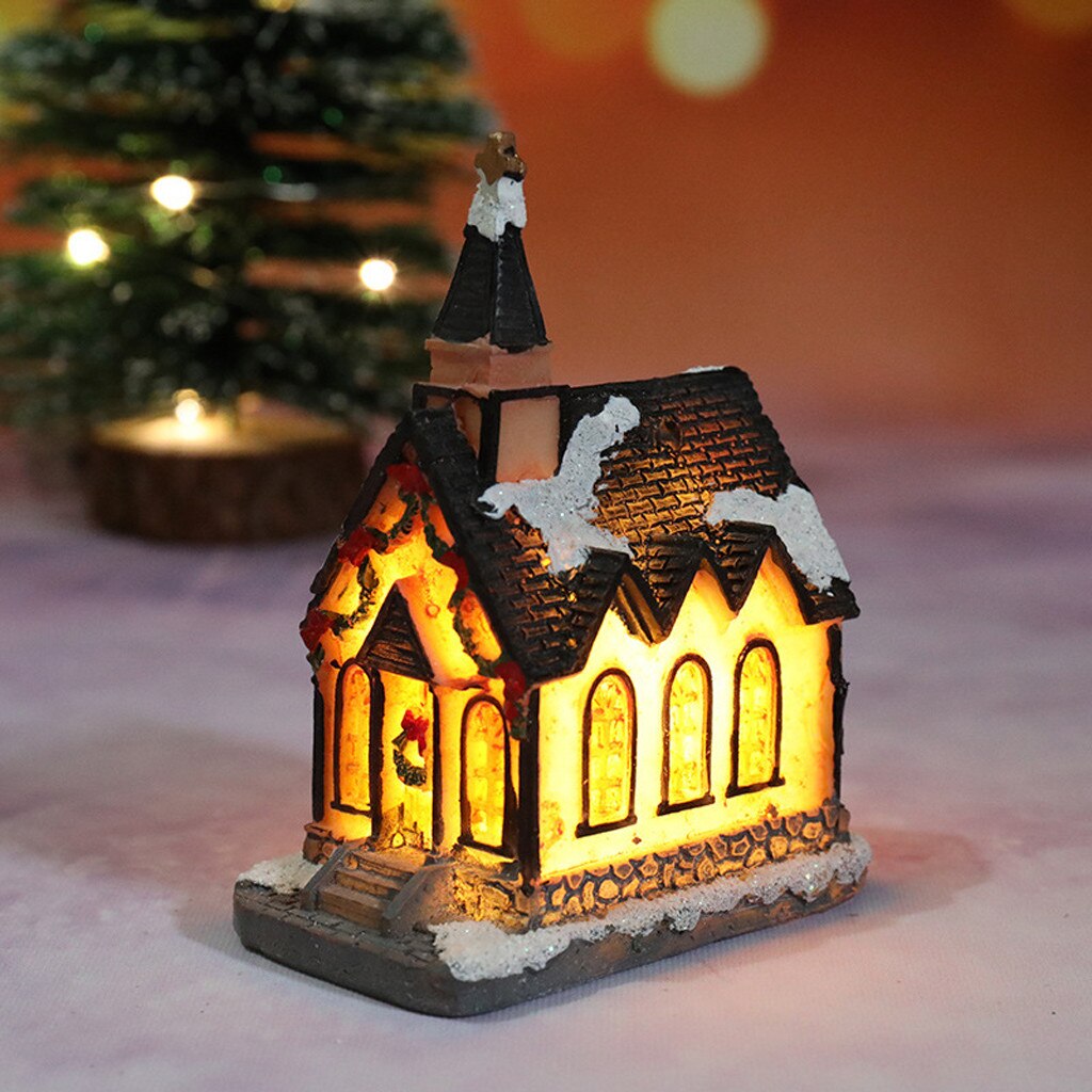 Julbelysning harts miniatyr husmöbler ledde hus dekorera julbelysning fest 03: B