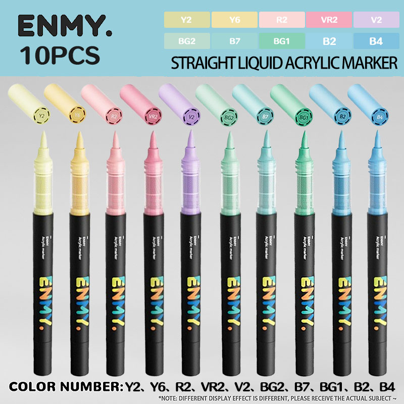 ENMY direct liquid soft-tip acrylic marker pen Large capacity student children's painting brush graffiti watercolor pen: Light Grey