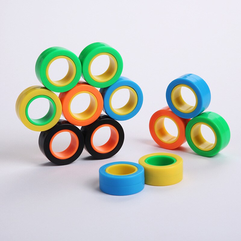 ZK20 EDC Stress Relief Magnetic Ringe Zappeln Spielzeug Für Angst Anti-stress Roller Fingertip Spielzeug Erwachsene Kinder Finger Spinner
