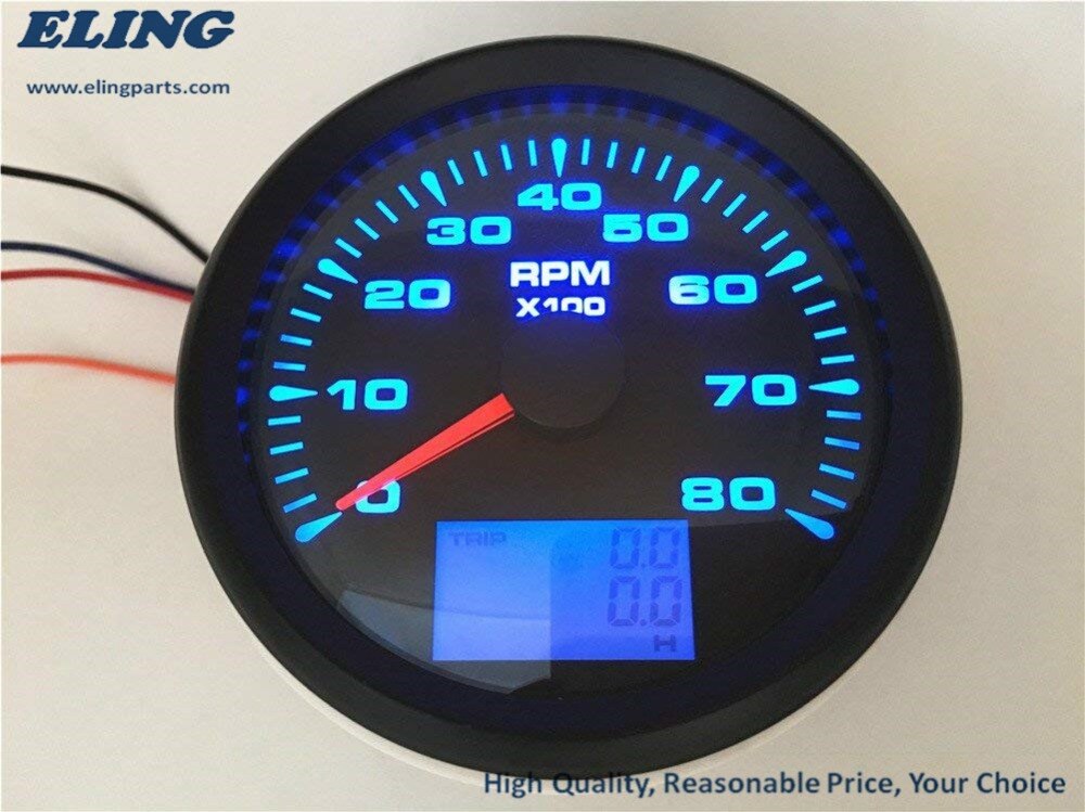 Universal Tacho Sensor 85mm Waterproof Marine Car Boat Tachometer Gauge With Hour Meter 8000RPM Tachometer