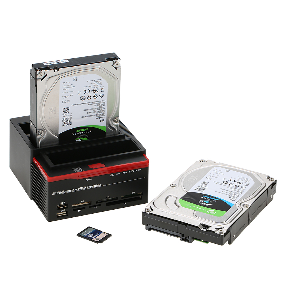 Multifunctionele 2.5 &quot;/ 3.5&quot; Usb 3.0 Naar 2 Sata Poorten 1 Ide Poort Externe Hdd Harde Schijf Docking station Kaartlezer USB3.0 Hub
