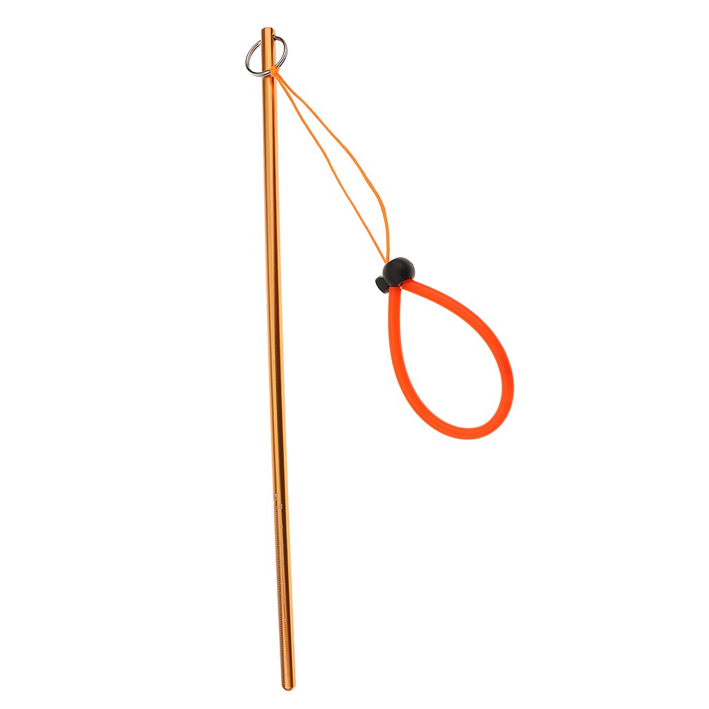 34cm/ 13.4 &quot;esca da pesca in lega di alluminio ultraleggera Scuba Diving subacquea aragosta Stick puntatore asta con cinturino da polso girevole: Orange