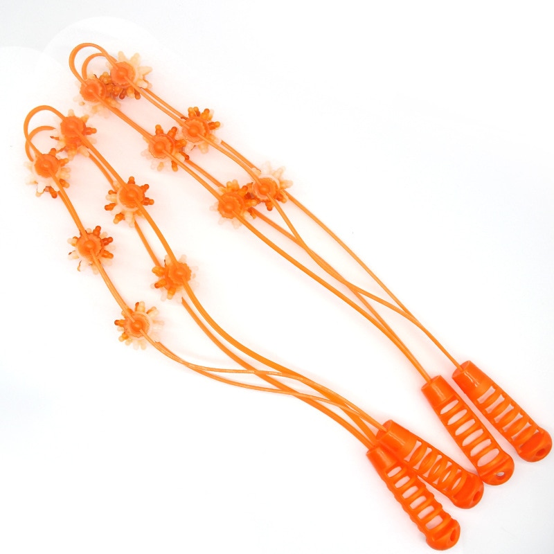 1pcs 95cm Plastic Massager Two-color Pull Back Roller Massage Rope Manual Massage Apparatus Promote Blood Circulat