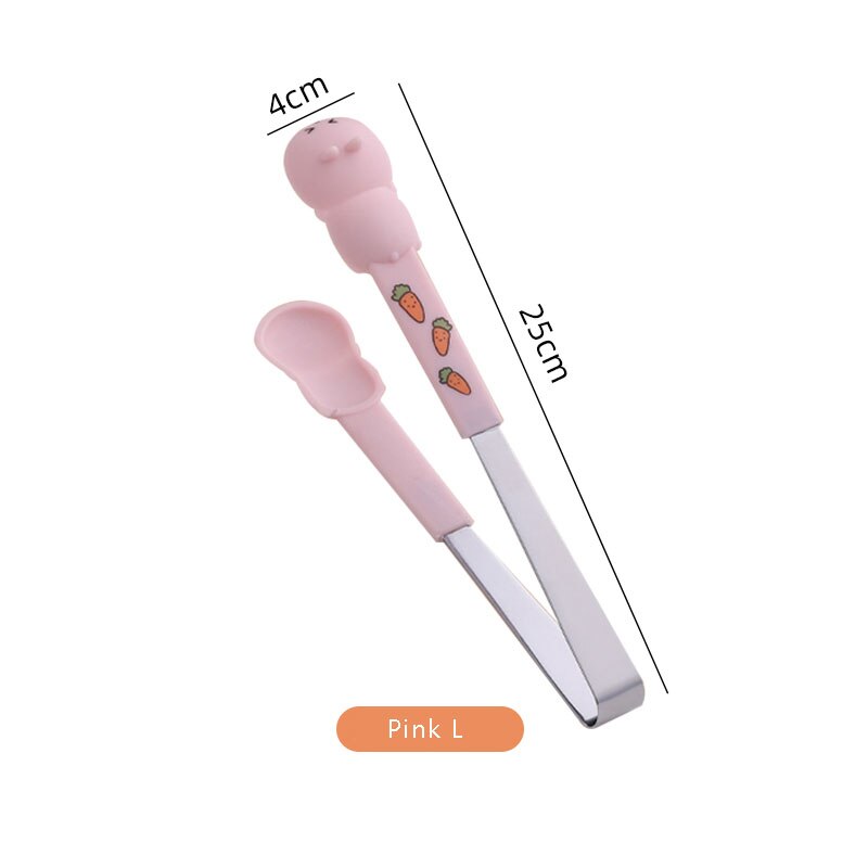 cartone animato pinza casa cucina cibo clip alto temperatura resistente silicone 집게 zucchero pinza per torta dolce frutta pince a sucre: rosa L