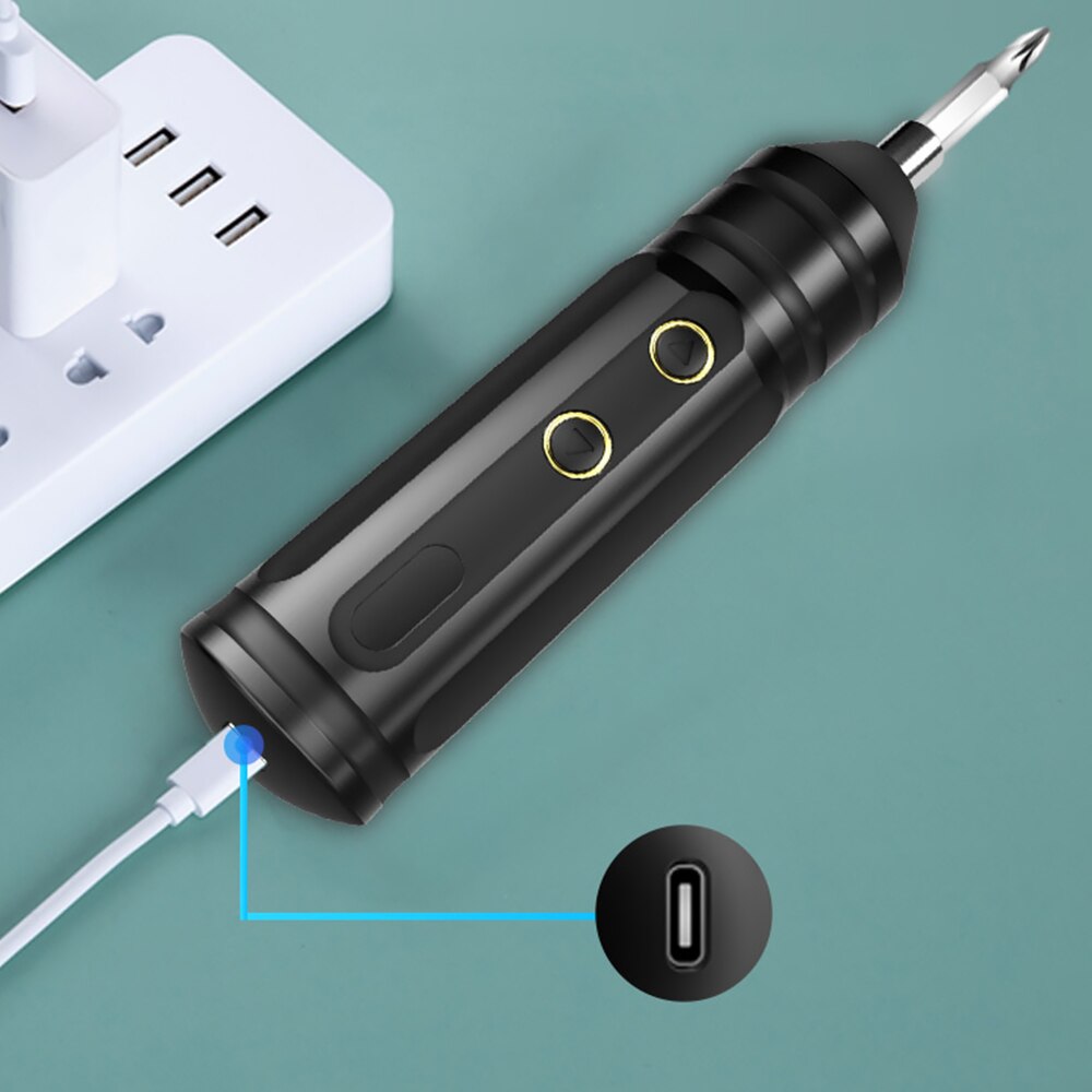 ALLSOME-Mini destornillador eléctrico inalámbrico de 4V, conjunto de herramientas eléctricas portátiles, destornillador eléctrico multifuncional recargable de bajo ruido