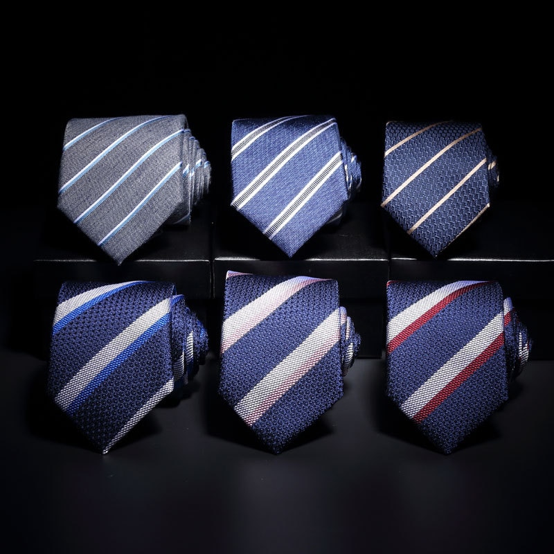 Men's Silk Striped Necktie 7cm Business Casual