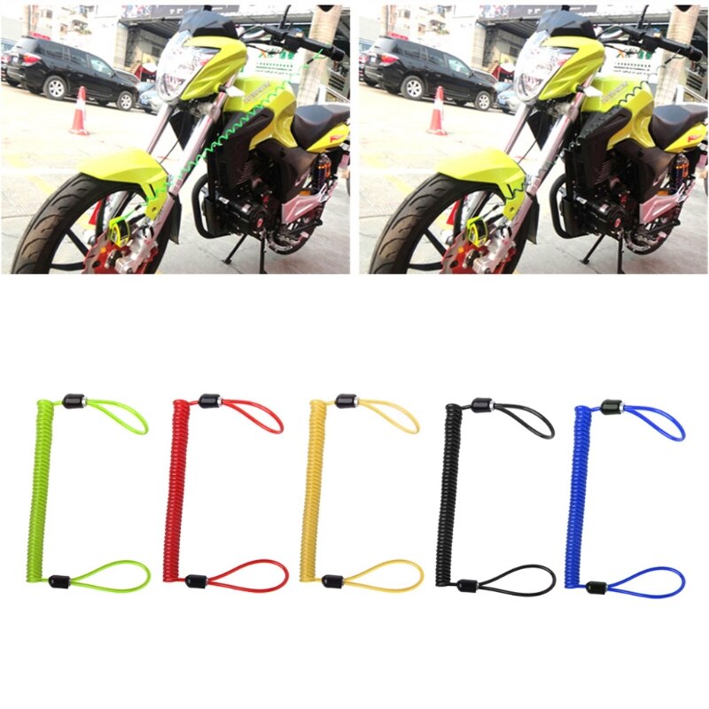 Câble De Rappel Antivol Disque Moto - Longueur 150 Cm, Jaune Haute Visibilité - Pour éviter D'oublier De Retirer L'antivol - 7