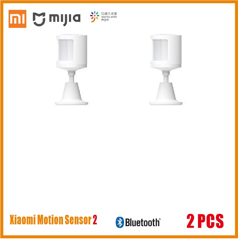 Newest Xiaomi Mijia Motion Sensor 2 Human Body Sensitive Ambient Light Dark Transducer Bracket Bluetooth Work With Mijia: 2 PCS