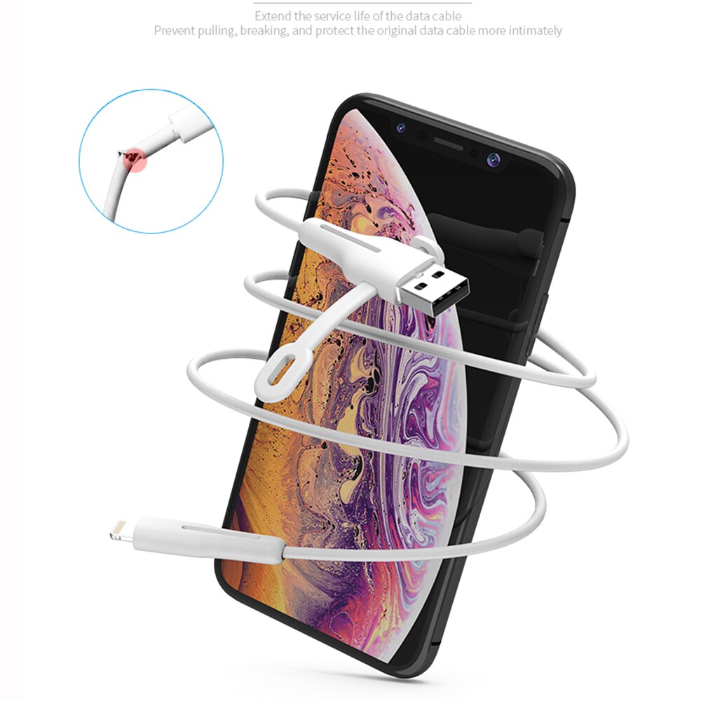 Kaapelinsuoja pehmeä silikonisuojus apple iphonelle usb-laturi kaapelinsuojaus langankelaus käytännöllinen lisävaruste