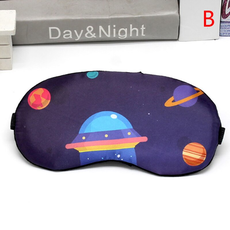 1pc Cartoon Sleeping Mask Eyepatch Eye Cover Cotton Print For Travel Relax Sleeping Aid Eye Patch Shading Eye Mask: B