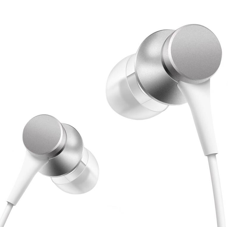 Xiaomi-auriculares internos Piston con micrófono, auriculares 100% originales, versión moderna, auriculares coloridos para teléfono móvil, MP4, MP3 y PC: Silvery