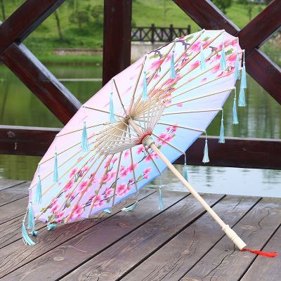 Neue erwachsene Bambus geölte Papier Regenschirm Quasten Garn Band Hanfu retro Frau Sonnenschirm Durchführung japanischen chinesischen Stil Regenschirm