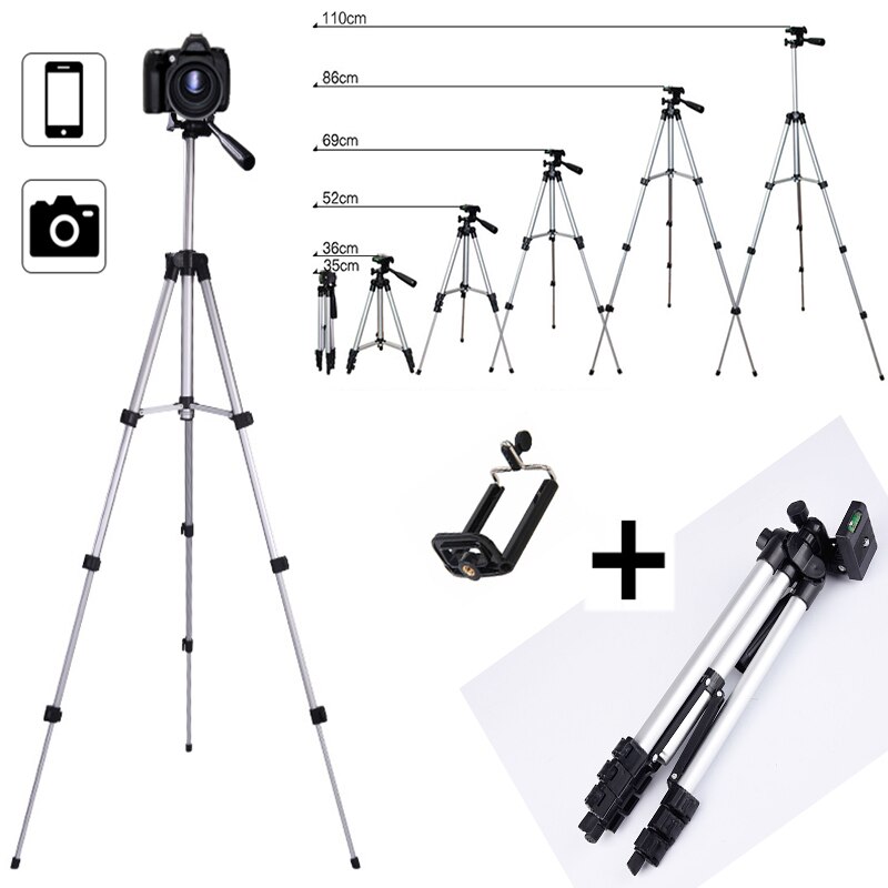 Extendable Mobile Smart Phone Digital Camera Tripod with Holder Clip Set For Nikon Canon Sony for iPhone Xiaomi Foldable Tripod