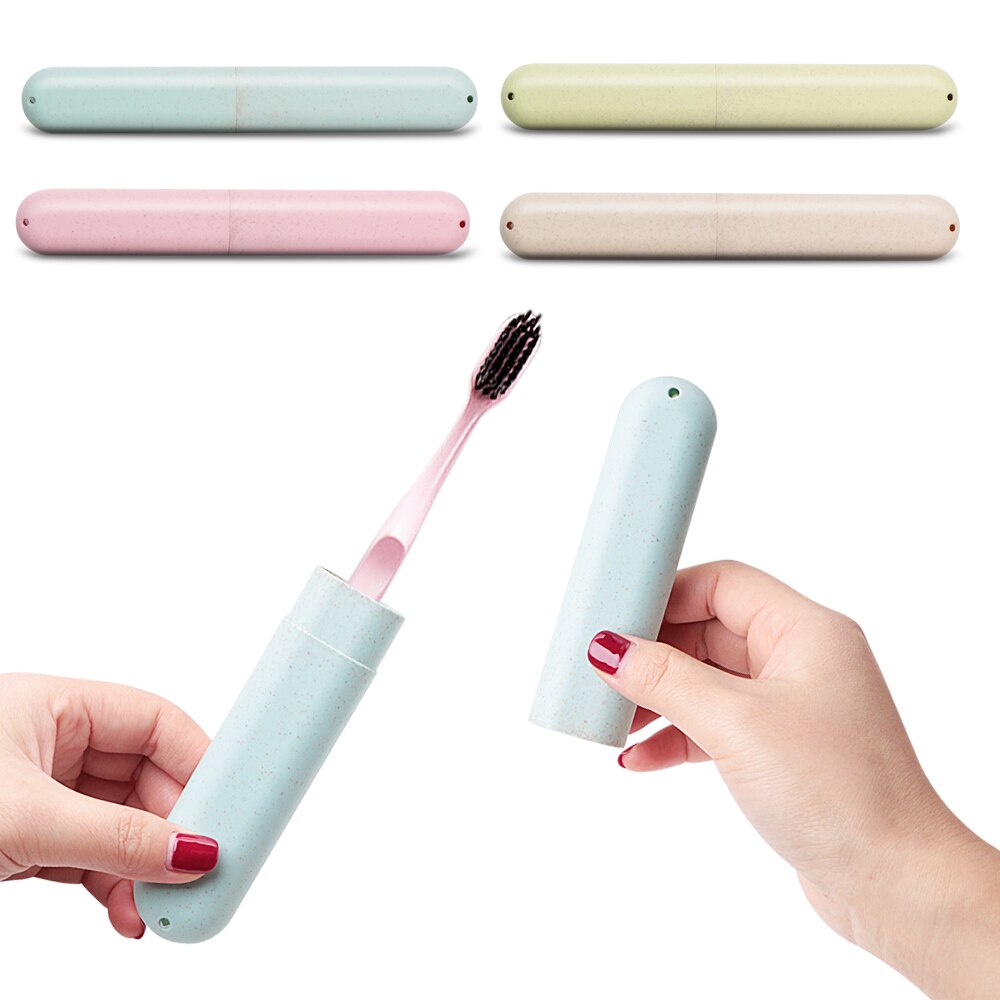 1pc Portable Travel Toothbrush Box Toothbrush Tube Cover Case Dustproof Wheat Straw Health Tooth Brushes Protector