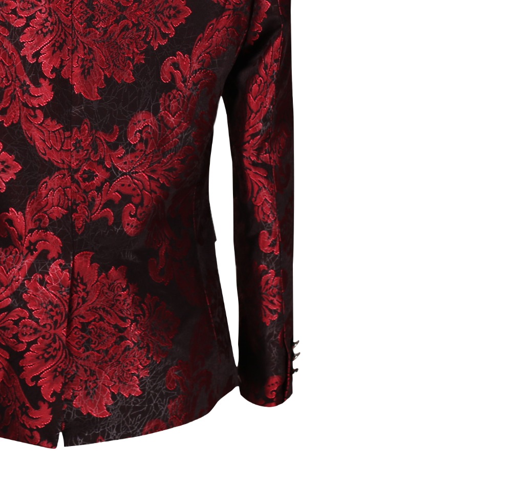 EU size Men Suit Jacket Red Jacquard Jacket Blazes Homme Marriage Masculino Best Men's Blazer Plus 6XL