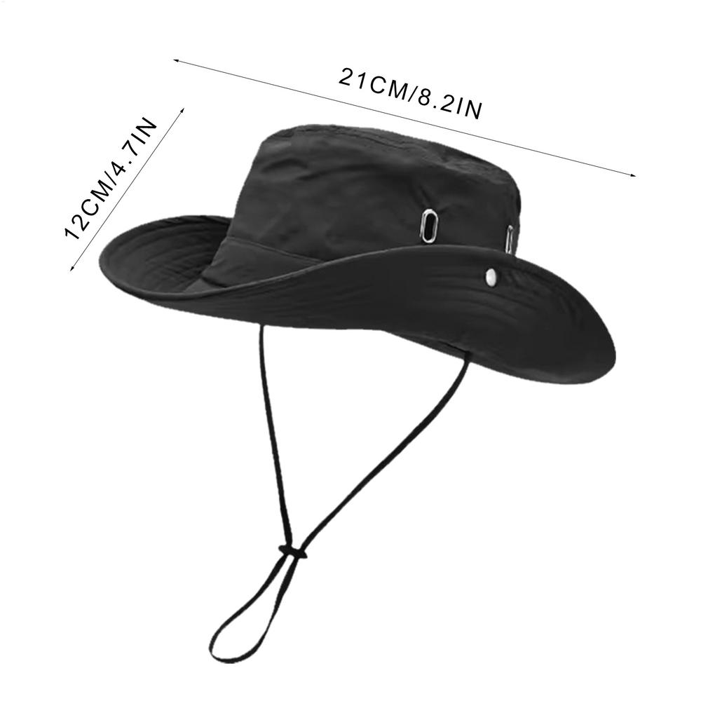 Fishing Hat For Men Sun Protection Windproof Sun Hat Men Fisherman Hat Wide Brim Bucket Hat For Camping Gardening Beach: black
