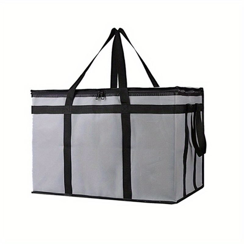 1 Set (Bag & Bottom), XXXL Large Capacity Reusable Warming Bag with Removable Hard Bottom, 3 Layers Insulated Pizza Bag: Default Title