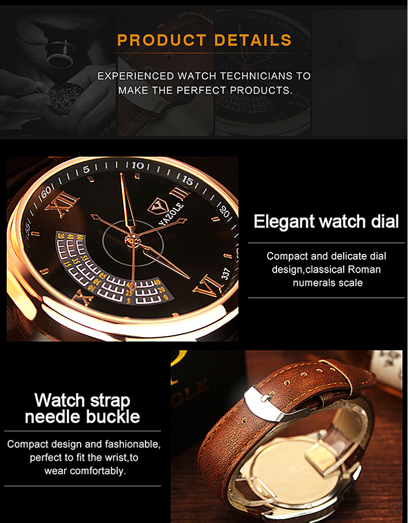 Armbandsur klocka casual läder sport herrklocka toppmärke lyxiga kvarts klockor för män montre homme