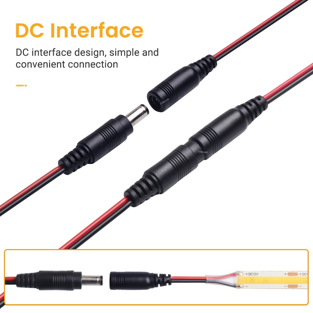 Tira de luces LED COB para exteriores, cinta Flexible de alta densidad, resistente al agua IP65, 12V/24V, 5 m/rollo, 8mm, 480 LED, para cocina y armario