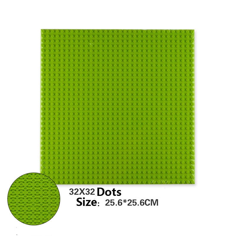 Double-sided 32*32 Dots Piastre Base Per Piccoli Mattoni FAI DA TE Albero Bush FAI DA TE Blocchi di Costruzione Piastra di Base Compatibile blocchi classico Bordo: Luce Verde