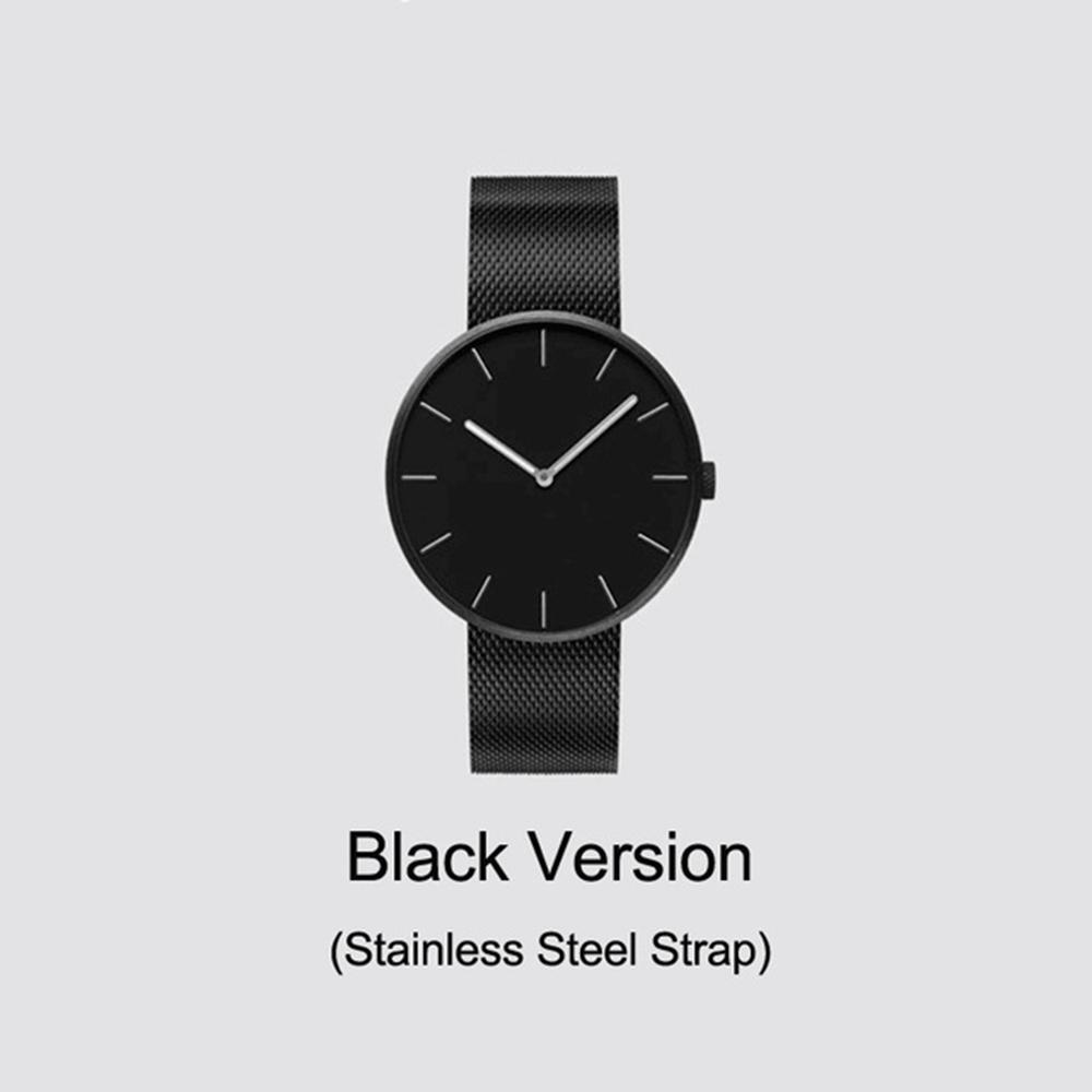 Reloj de pulsera Original Xiaomi Mijia twentyseven, reloj de pulsera de estilo informal, reloj de cuarzo resistente al agua para parejas: black steel strap