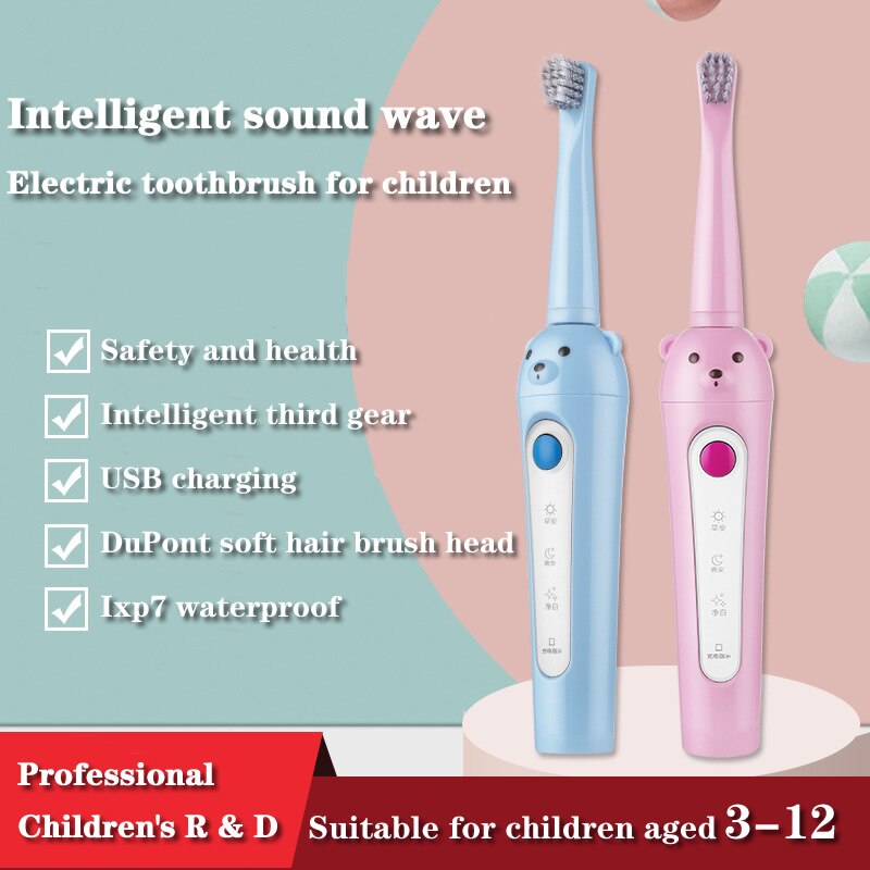 Gollinio Elektrische Tandenborstel Voor Kinderen Gum Care Rotatie Vitaliteit Cartoon Gezondheid Zachte Tandenborstel Voor Kinderen Batterij GL13A
