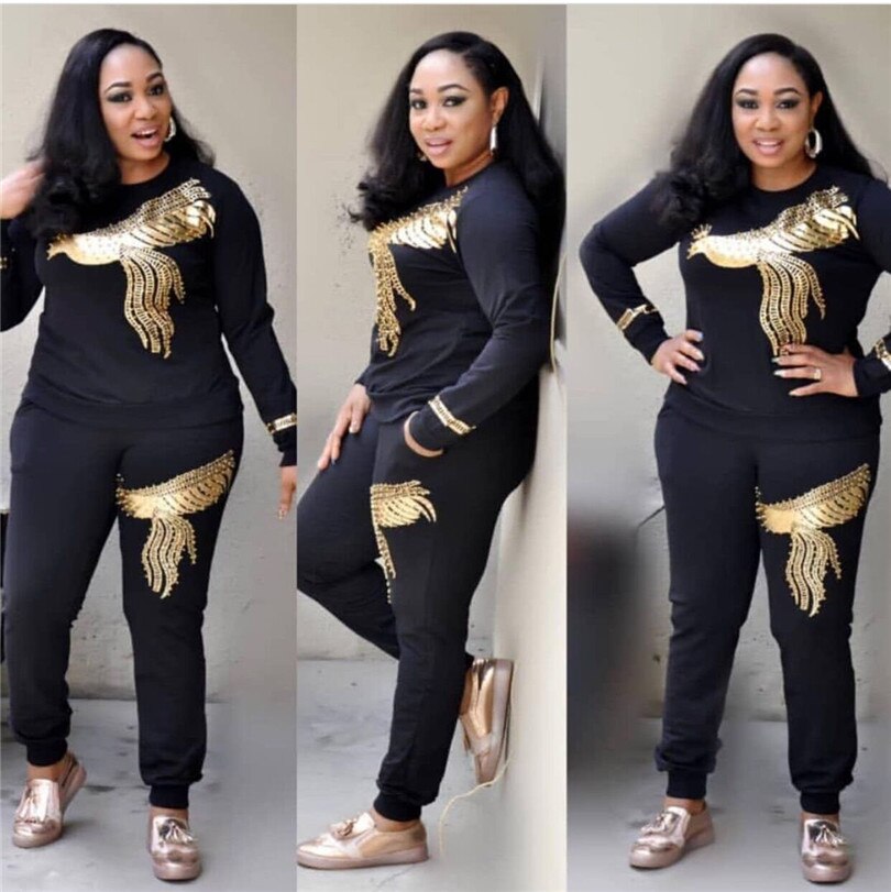 2019 nova Moda Imprimir Dashiki Bazin Mulheres Blusa Yomadou Elástico Cor ternos Padrão (top e calça) para as mulheres/senhora