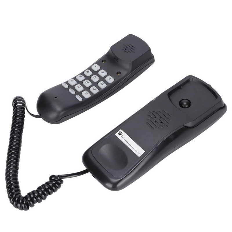 Mini Phone Office Telephone Wall Mounted Telephone Corded Fixed Phone with Re-dial Pause Function for Home Office Hotel Bathroom