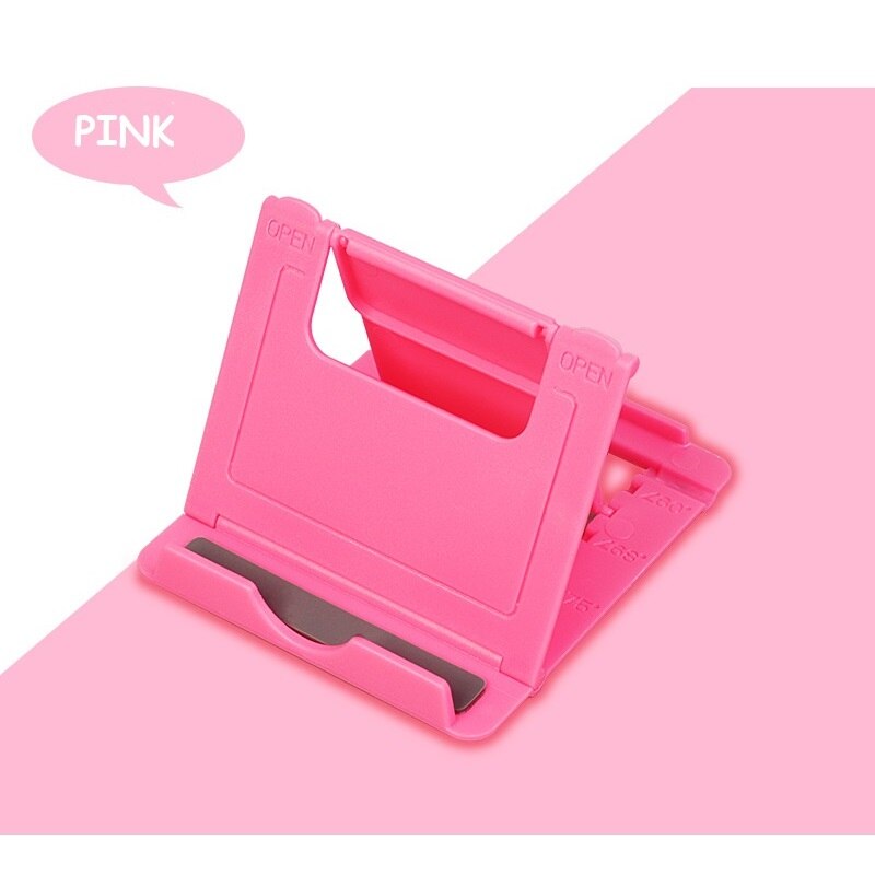 Telefoon Houder Desk Stand Mobiele Tablet Statief Mount Ondersteuning Voor Iphone Xsmax Huawei P30 Xiaomi Plastic Opvouwbare Bureau Houder: E37 Pink