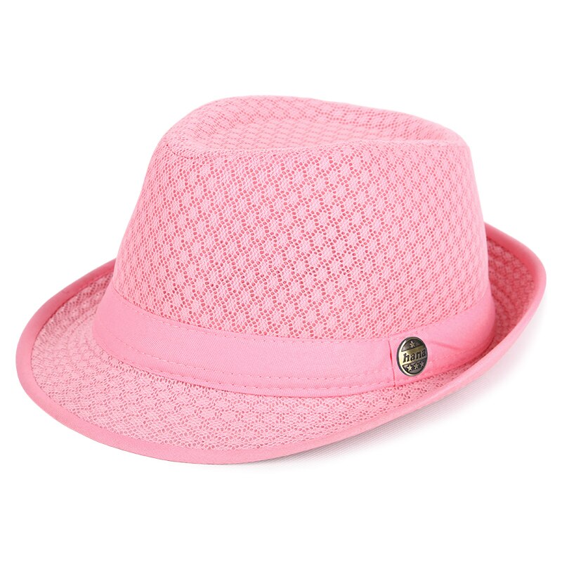 Män och kvinnor utomhus andningsbar mesh solhatt vuxen sommar plus size fedora hattar 56-58cm 58-60cm: Rosa / 56-58cm
