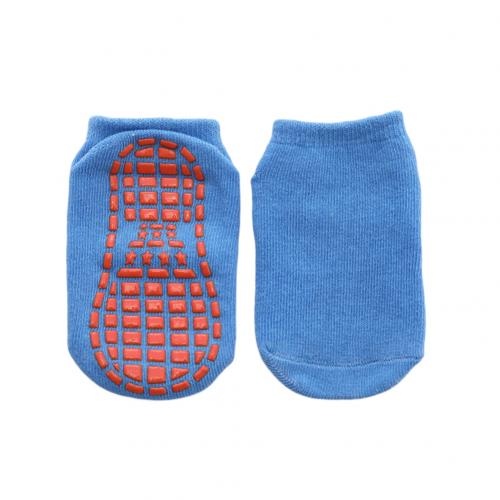 Meias de algodão infantis, meias de algodão para meninos e meninas, antiderrapantes, cor sólida, respiráveis, elásticas, esportivas, grossas no tornozelo nova varal: 1  5Y Blue