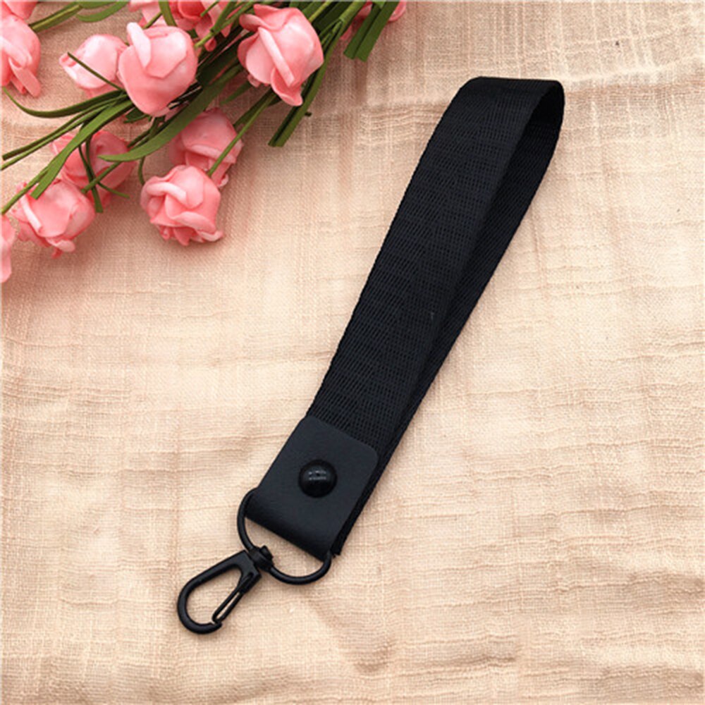 Effen Kleur Lanyards Tag Houder Neck Hang Id-kaart Lanyards Polsbandje Sleutel Touw Mobiele Telefoon Riemen Id-kaart Sleutelhanger zwart Rood: S black