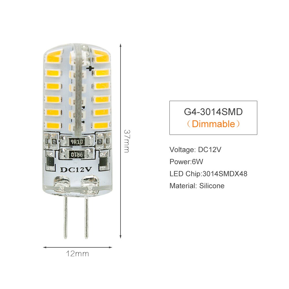 3W 5W 6W DC12V Dimmbare G4 LED Licht Lampe home Küche haube beleuchtung scheinwerfer Kronleuchter Lampen Ersetzen halogen: 6W-3014 Dimmable / Warm White