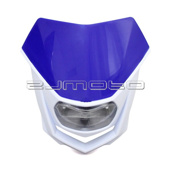 ZJMOTO H4 35W Scheinwerfer Verkleidung Blau Off Road Motorrad Scheinwerfer Enduro Scheinwerfer Streetfighter Für Yamaha YZ YZF WR WRF DT XT: blue white