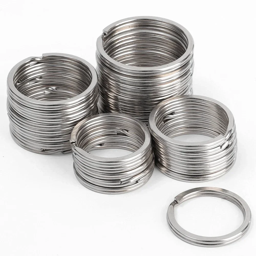 Stainless Steel Key Rings Round Flat Line Split Rings Car Keyrings Jewelry Making Metal Keychains Circle DIY Findings