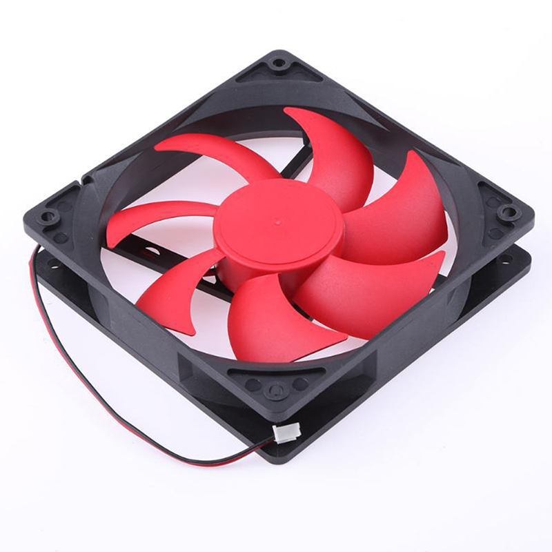 F12025 120mm PC Cooling Fan Red Blade 12V Desktop 3Wire Case Fan Cooler