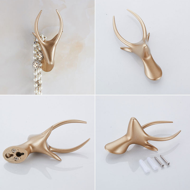 Badhanddoek Haak/Coat Robe/Kleding Haak Voor Badkamer Keuken Garage, goud/Zwart/Chrome/Wit