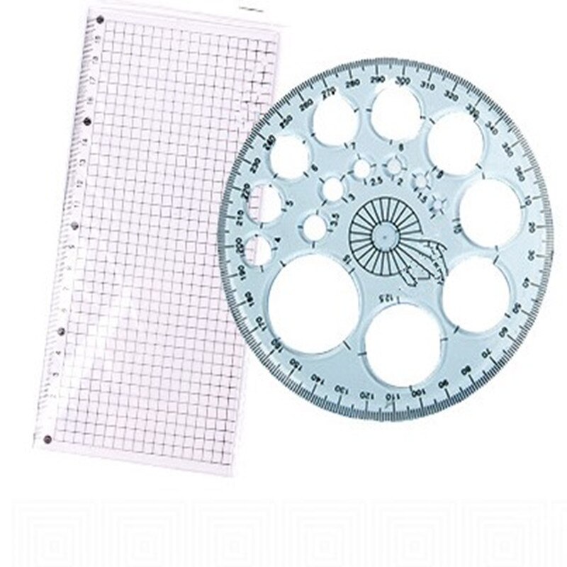 K-STAR 360 Protractor Geometric Oval Template Architectural Drawing Furniture Indoor Curve Plate Coordinate Ruler