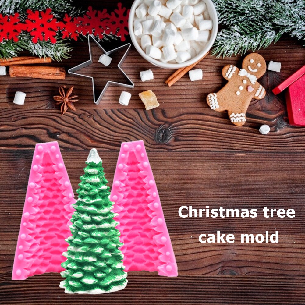 3D Kerstboom Cake Moulds Chocolate Cake Decorating Gereedschap Bakken Fondant Siliconen Mal Diy Handgemaakte Zeep Siliconen Mal