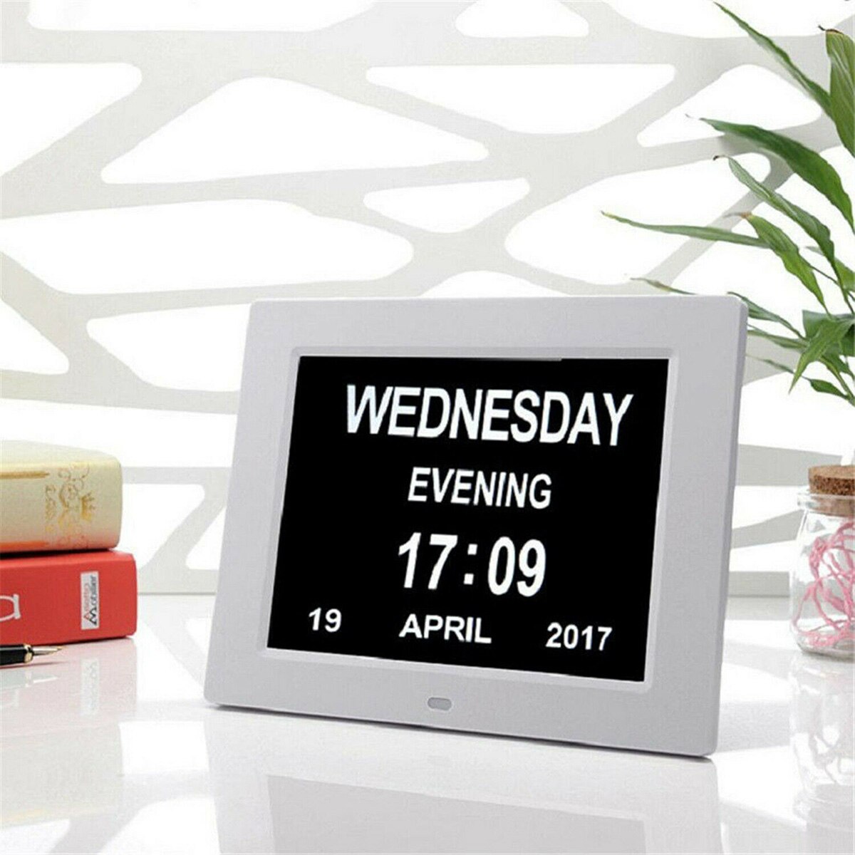 8Inch Large Screen Digital Alarm Clock Auto Brightness Adjustment Calendar Electronic Clock Machine Big Font Old Man Alarm Clock