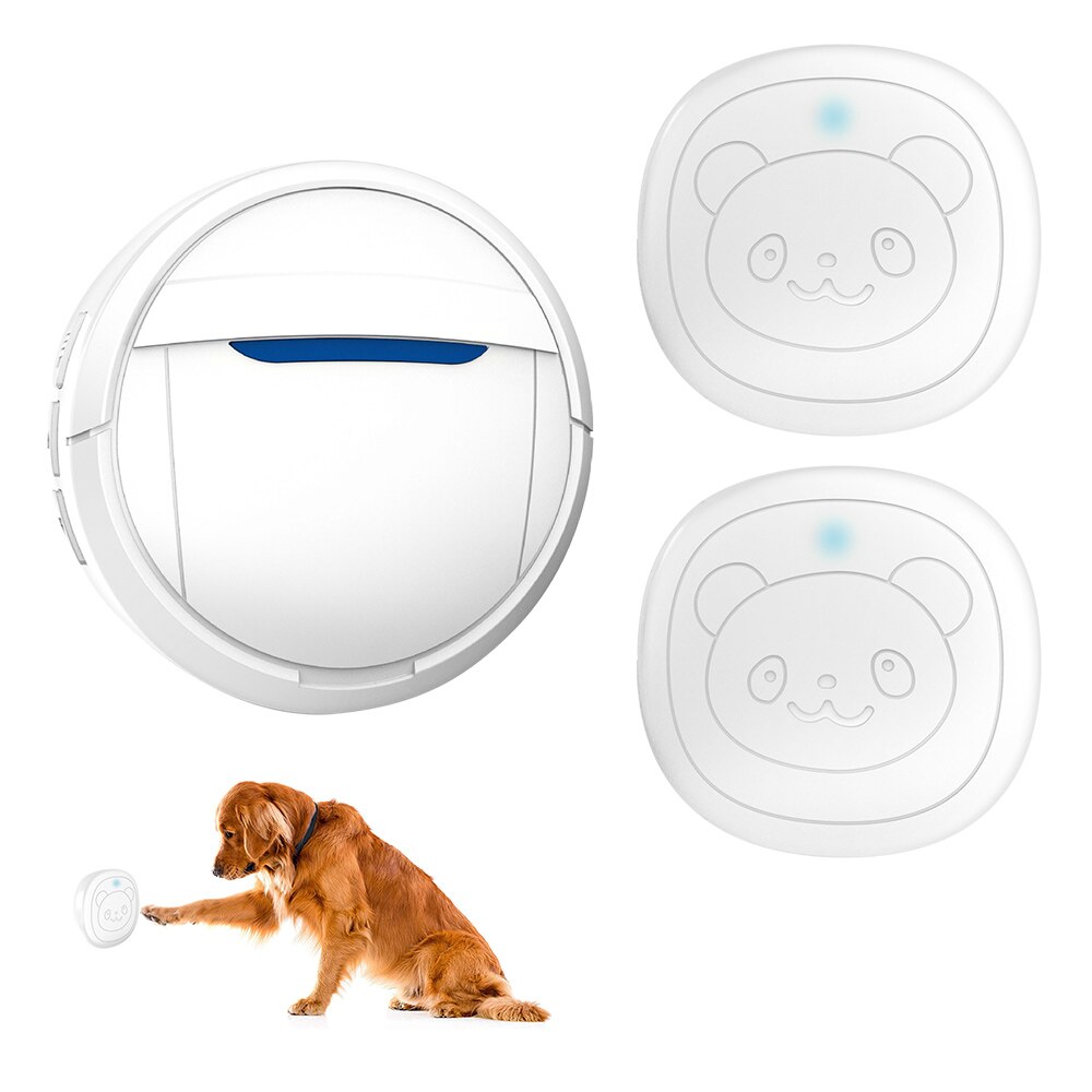 Pet Dog Training Wireless Door Bell Dog Doorbell 1 Receiver & 2 Transmitters Smart Door Bell: UK